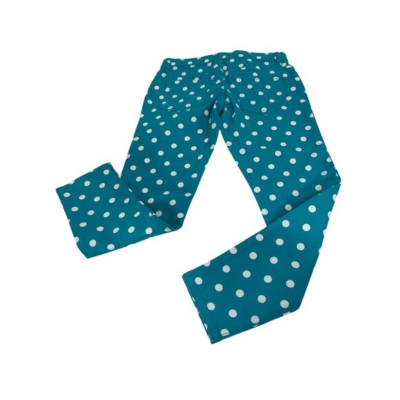 Children’s Place Girls Pants 6X/7 Turquoise White Polkadots Jeggings Jean Style - Picture 16 of 16